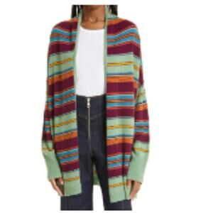 CINQ A‎ SEPT Averill Stripe Longline Cardigan Size XS NWOT